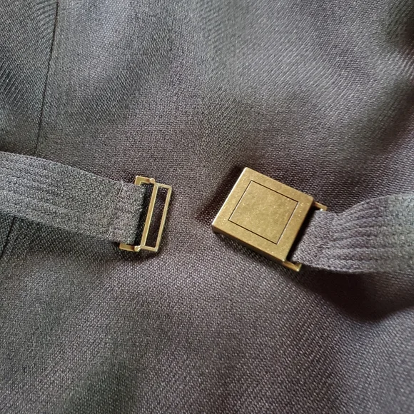 Tahari Arthur S Levine Olive Green Midi Dress Belted Short Sleeves Career Office - Picture 9 of 13